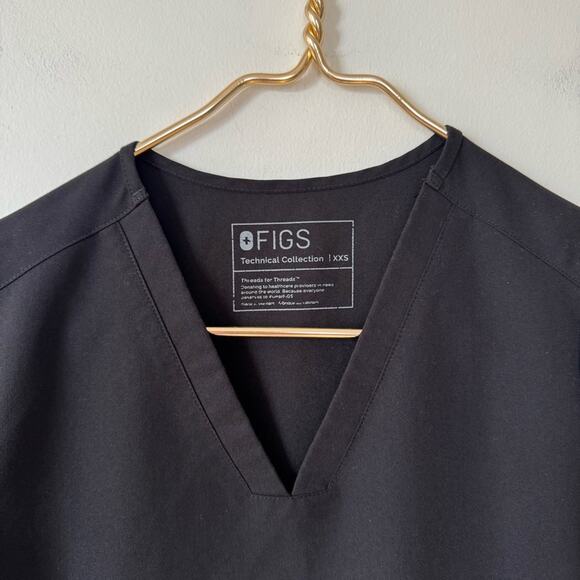 Figs lot of 2 Black Casma Three Pocket Scrub Top XXS - Picture 9 of 10